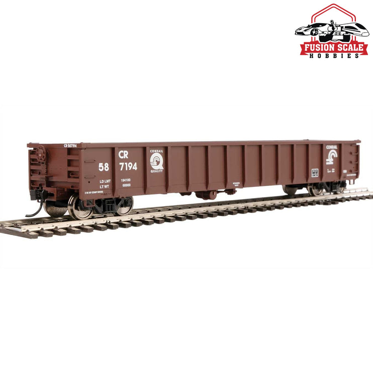 Walthers Mainline HO Scale 53' Railgon Gondola Ready To Run Conrail #587194 (Boxcar Red, white, Quality Logo)