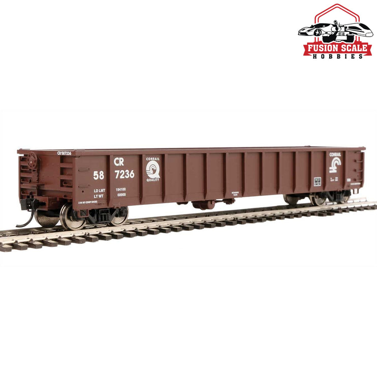 Walthers Mainline HO Scale 53' Railgon Gondola Ready To Run Conrail #587236 (Boxcar Red, white, Quality Logo)