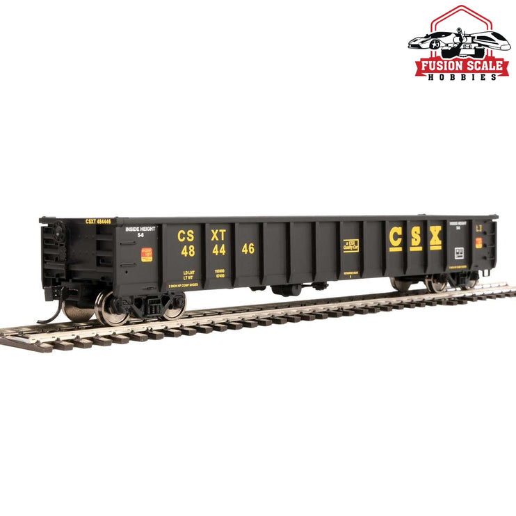 Walthers Mainline HO Scale 53' Railgon Gondola Ready To Run CSX #484446 (black, yellow)