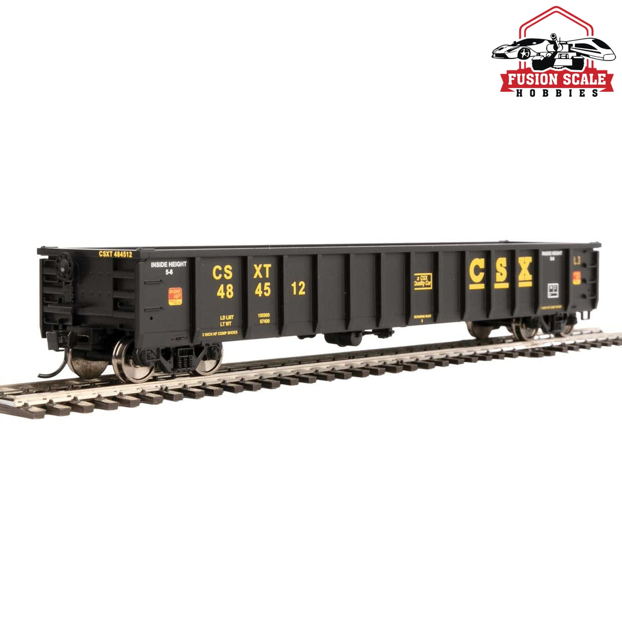 Walthers Mainline HO Scale 53' Railgon Gondola Ready To Run CSX #484512 (black, yellow)