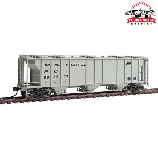 Walthers Mainline HO Scale 50' Pullman-Standard PS-2 2893 3-Bay Covered Hopper Ready to Run Penn Central #883507