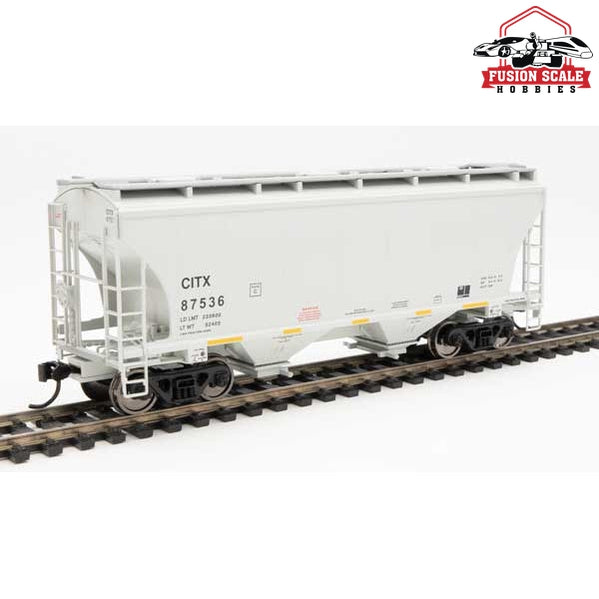 Walthers Mainline HO Scale 39' Trinity 3281 2-Bay Covered Hopper Ready to Run CIT Group CITX #87536