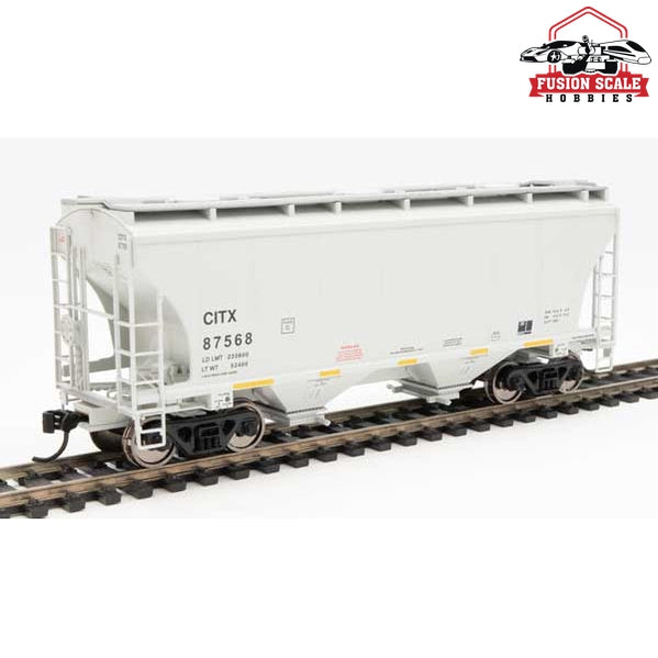 Walthers Mainline HO Scale 39' Trinity 3281 2-Bay Covered Hopper Ready to Run CIT Group CITX #87568