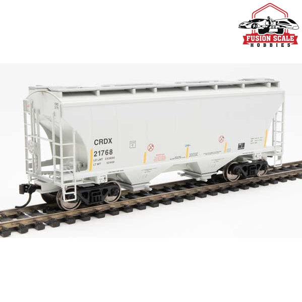 Walthers Mainline HO Scale 39' Trinity 3281 2-Bay Covered Hopper Ready to Run Chicago Freight Car Leasing CRDX #21768