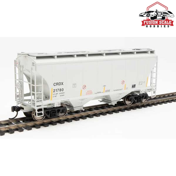 Walthers Mainline HO Scale 39' Trinity 3281 2-Bay Covered Hopper Ready to Run Chicago Freight Car Leasing CRDX #21780