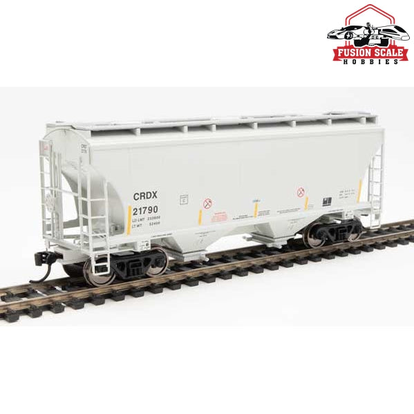Walthers Mainline HO Scale 39' Trinity 3281 2-Bay Covered Hopper Ready to Run Chicago Freight Car Leasing CRDX #21790