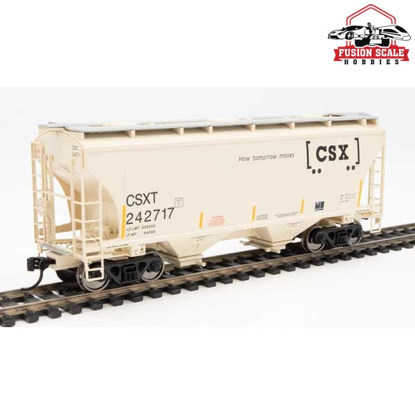 Walthers Mainline HO Scale 39' Trinity 3281 2-Bay Covered Hopper Ready to Run CSX #242717