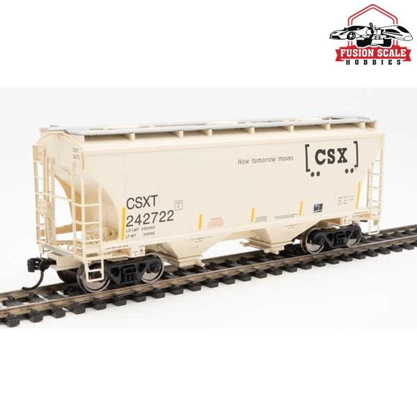 Walthers Mainline HO Scale 39' Trinity 3281 2-Bay Covered Hopper Ready to Run CSX #242722