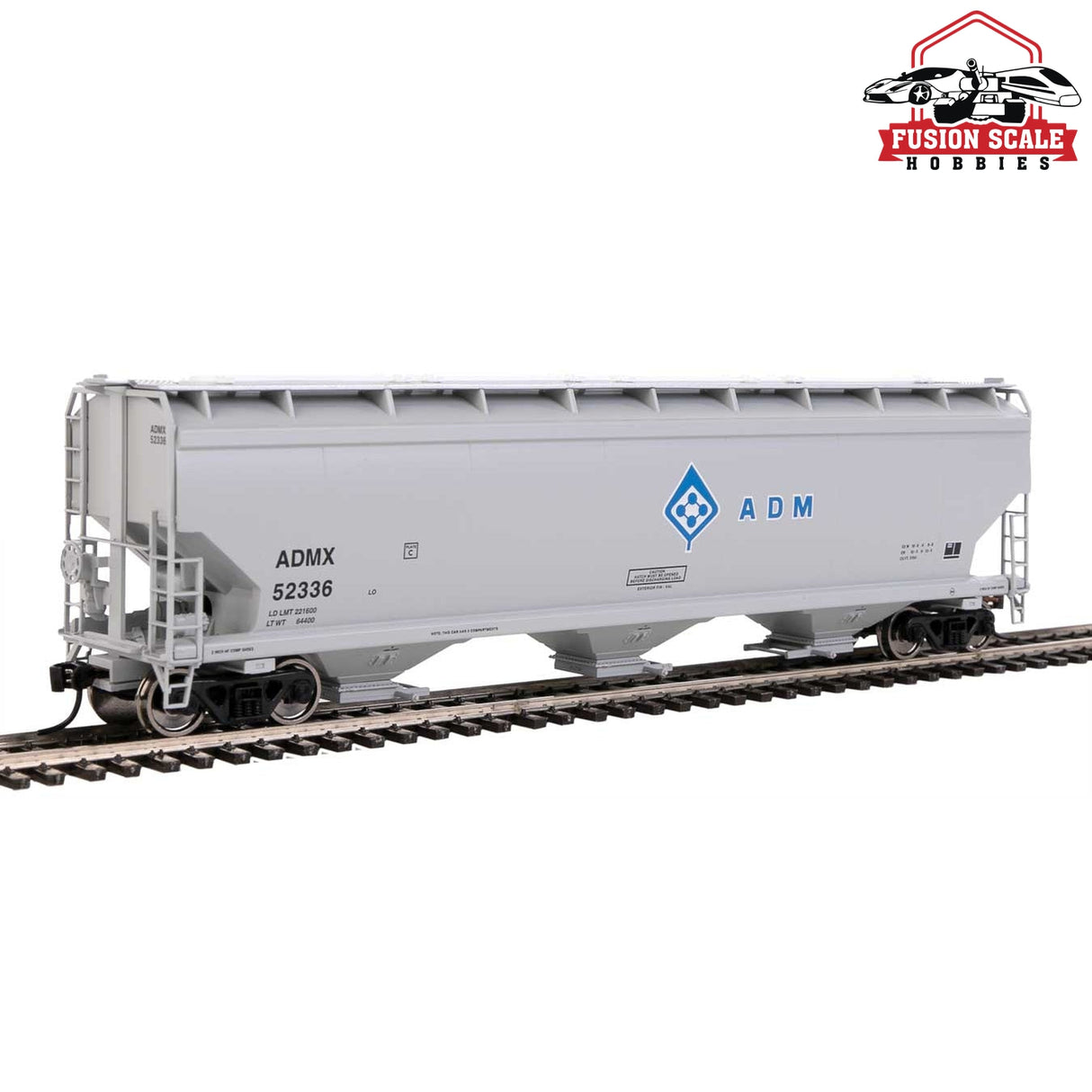 Walthers Mainline HO Scale 60' NSC 5150 3-Bay Covered Hopper Ready to Run Archer-Daniels-Midland ADMX #52336