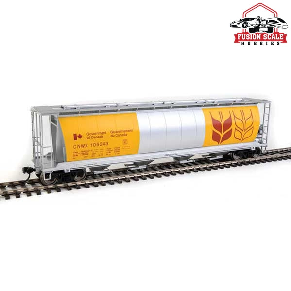 Walthers Mainline HO Scale 59' Cylindrical Hopper Ready to Run Canadian Wheat Board CNWX #106343