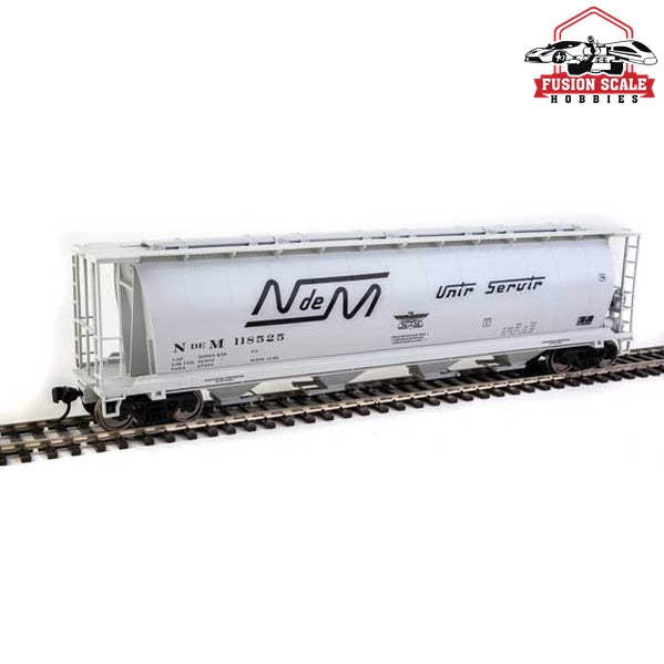 Walthers Mainline HO Scale 59' Cylindrical Hopper Ready to Run National Railways of Mexico NdeM #118525 (gray, black Script Lettering)