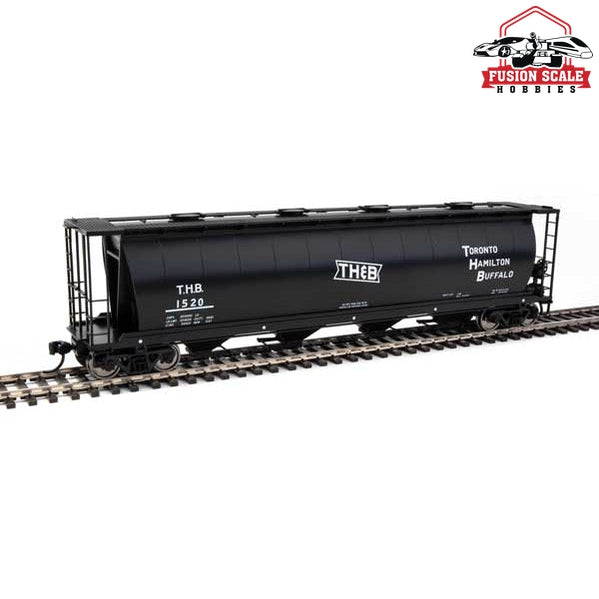 Walthers Mainline HO Scale 59' Cylindrical Hopper Ready to Run Toronto, Hamilton & Buffalo #1520 (black, white; Bow Tie Logo)