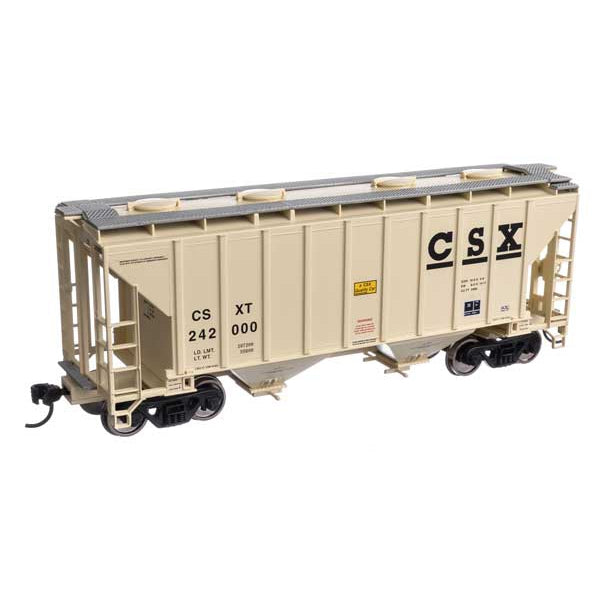 Walthers Mainline HO Scale 37' 2980 Cubic-Foot 2-Bay Covered Hopper CSX #242000