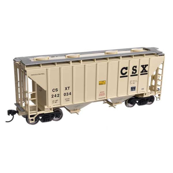 Walthers Mainline HO Scale 37' 2980 Cubic-Foot 2-Bay Covered Hopper CSX #242034