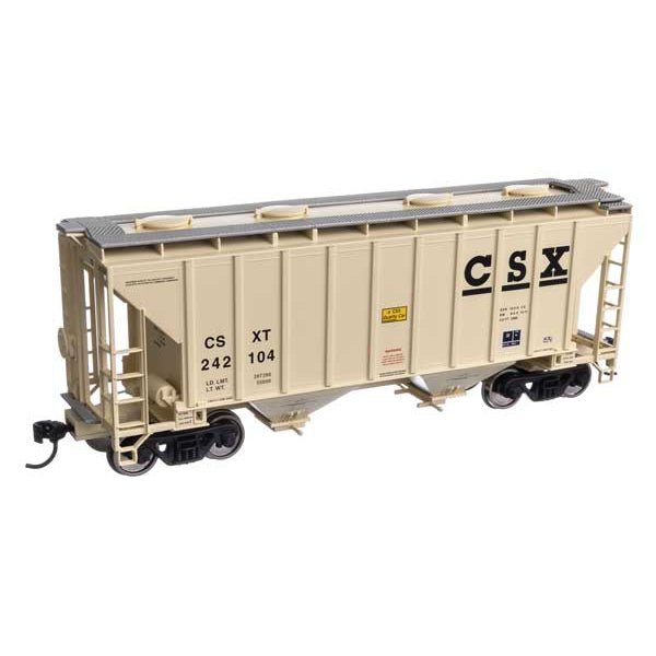 Walthers Mainline HO Scale 37' 2980 Cubic-Foot 2-Bay Covered Hopper CSX #242104