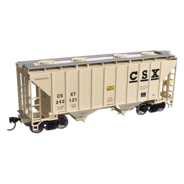 Walthers Mainline HO Scale 37' 2980 Cubic-Foot 2-Bay Covered Hopper CSX #242121