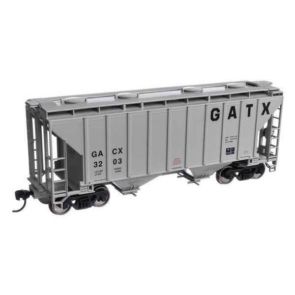 Walthers Mainline HO Scale 37' 2980 Cubic-Foot 2-Bay Covered Hopper GATX Corporation GACX #3203