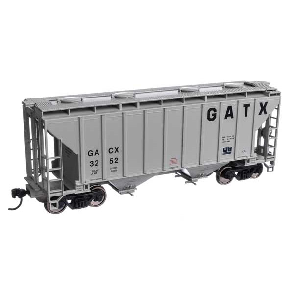 Walthers Mainline HO Scale 37' 2980 Cubic-Foot 2-Bay Covered Hopper GATX Corporation GACX #3252