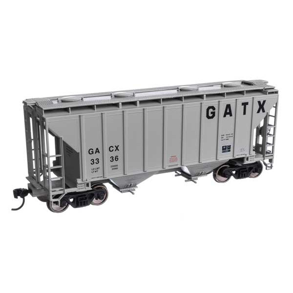 Walthers Mainline HO Scale 37' 2980 Cubic-Foot 2-Bay Covered Hopper GATX Corporation GACX #3336