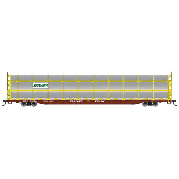 Walthers Mainline HO Scale 89' Flatcar w/Tri-Level Shielded Auto Rack Southern #961991