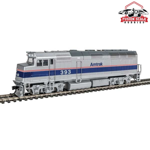 Walthers Mainline HO Scale EMD F40PH Standard DC Amtrak(R) #393 (Phase IV; silver, Wide Blue, Thin Red, White Stripes)