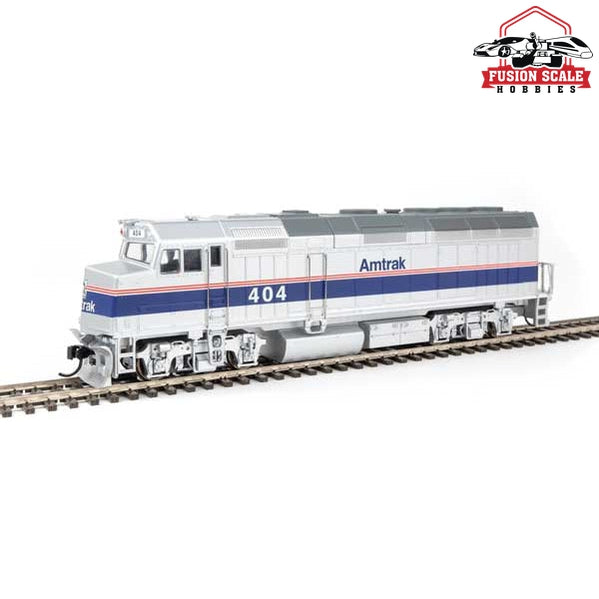 Walthers Mainline HO Scale EMD F40PH Standard DC Amtrak(R) #404 (Phase IV; silver, Wide Blue, Thin Red, White Stripes)