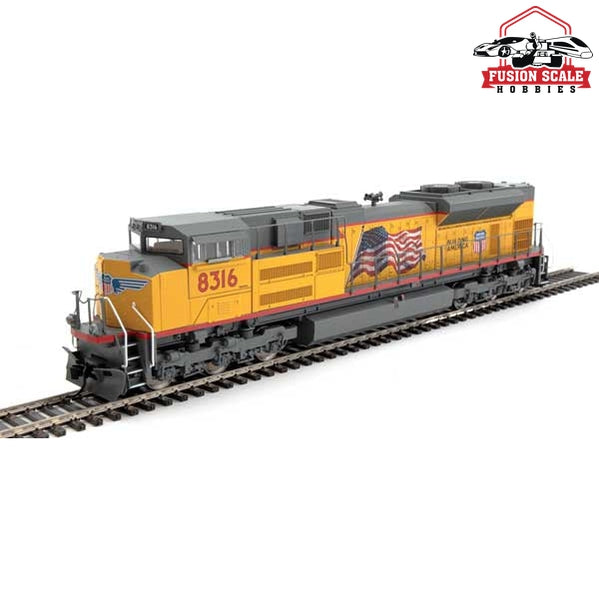 Walthers Mainline HO Scale EMD SD70ACe Standard DC Union Pacific(R) #8316 (Armour Yellow, gray; Red Sill, U.S. Flag, High Headlig