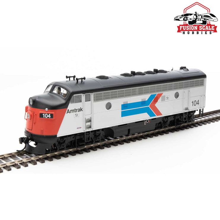 Walthers Mainline HO Scale EMD F7 A-B Set Standard DC Amtrak(R) #104, #152 (Phase I, silver, red, blue, black)