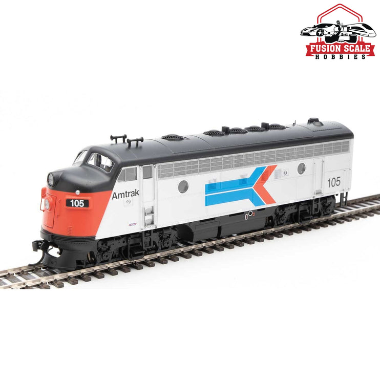 Walthers Mainline HO Scale EMD F7 A Standard DC Amtrak(R) #105 (Phase I, silver, red, blue, black)