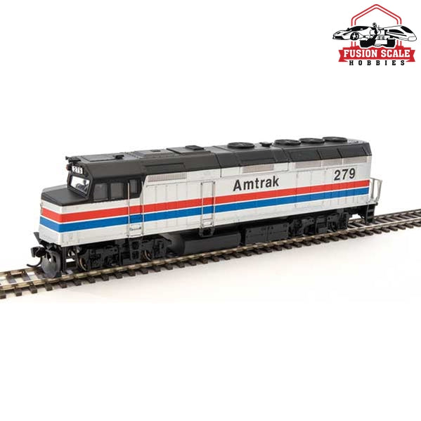 Walthers Mainline HO Scale EMD F40PH ESU Sound and DCC Amtrak(R) #279 (Phase II; silver, red, white, blue, black)