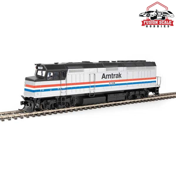 Walthers Mainline HO Scale EMD F40PH ESU Sound and DCC Amtrak(R) #338 (Phase III; Equal Red, White, Blue Stripes)