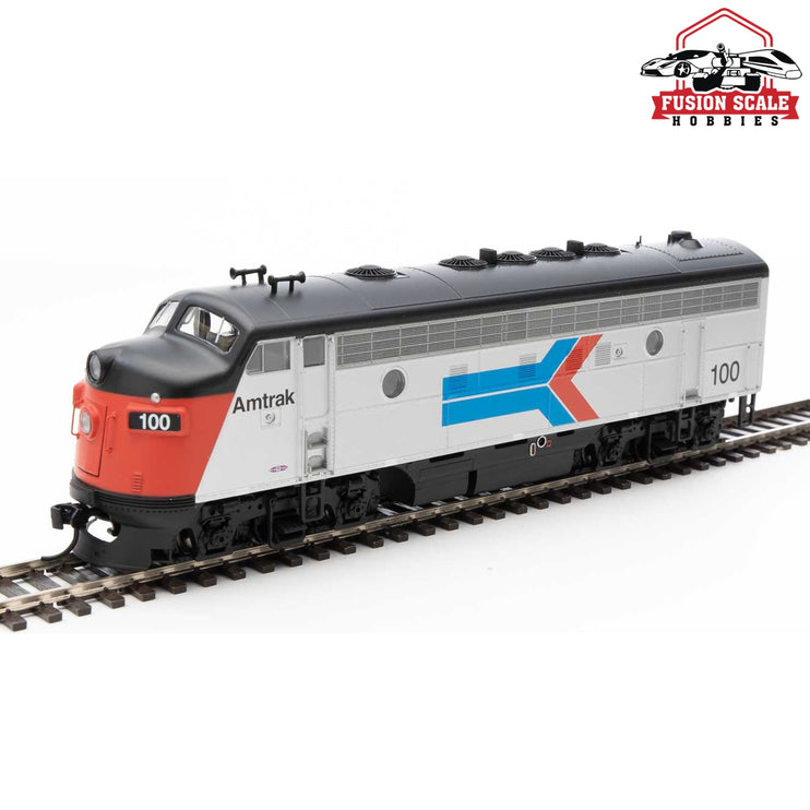 Walthers Mainline HO Scale EMD F7 A-B Set ESU Sound and DCC Amtrak(R) #100, 150 (Phase I; silver, red, blue, black)