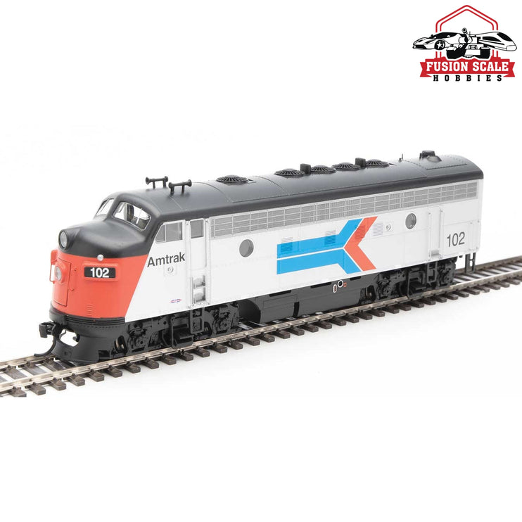 Walthers Mainline HO Scale EMD F7A ESU Sound and DCC Amtrak(R) #102 (Phase I; silver, red, blue, black)