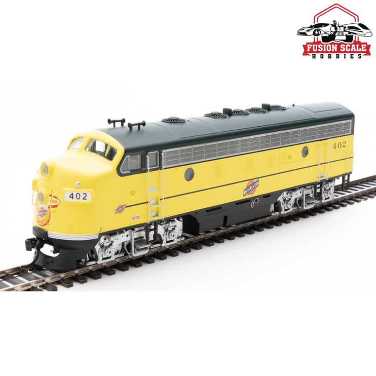 Walthers Mainline HO Scale EMD F7 A-B Set ESU Sound and DCC Chicago & North Western(TM) #402, #411 (yellow, green, black, silver)