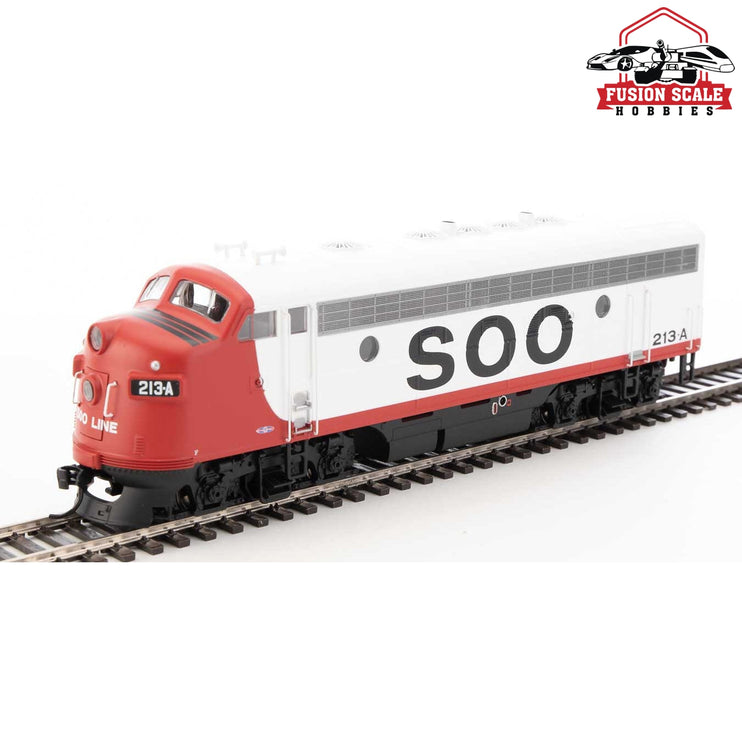 Walthers Mainline HO Scale EMD F7 A ESU Sound and DCC Soo Line #213A (red, white, black)