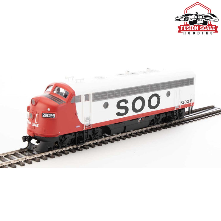 Walthers Mainline HO Scale EMD F7 A ESU Sound and DCC Soo Line #2202B (red, white, black)