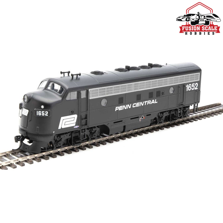 Walthers Mainline HO Scale EMD F7 A ESU Sound and DCC Penn Central #1652 (black, white)