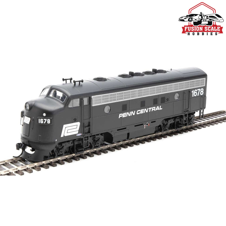 Walthers Mainline HO Scale EMD F7 A ESU Sound and DCC Penn Central #1678 (black, white)