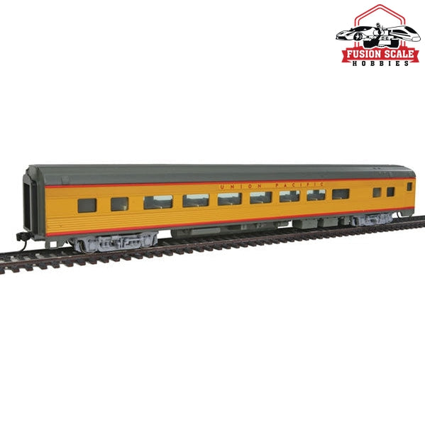 Walthers Mainline HO Scale 85' Budd Large-Window Coach Ready to Run Union Pacific (Armour Yellow, gray, red)