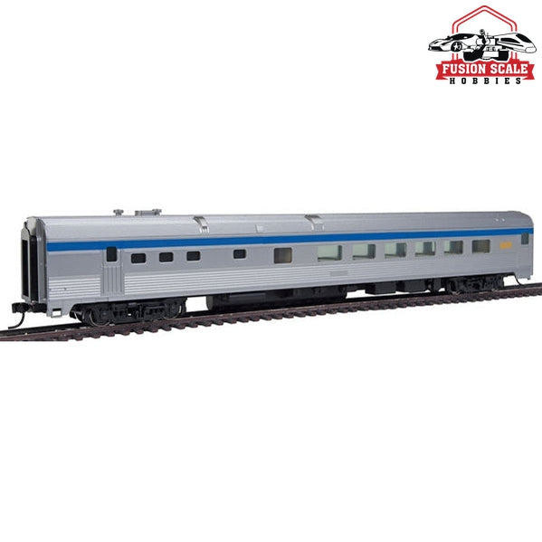 Walthers Mainline HO Scale 85' Budd Diner Ready to Run Via Rail Canada (silver, blue, yellow)