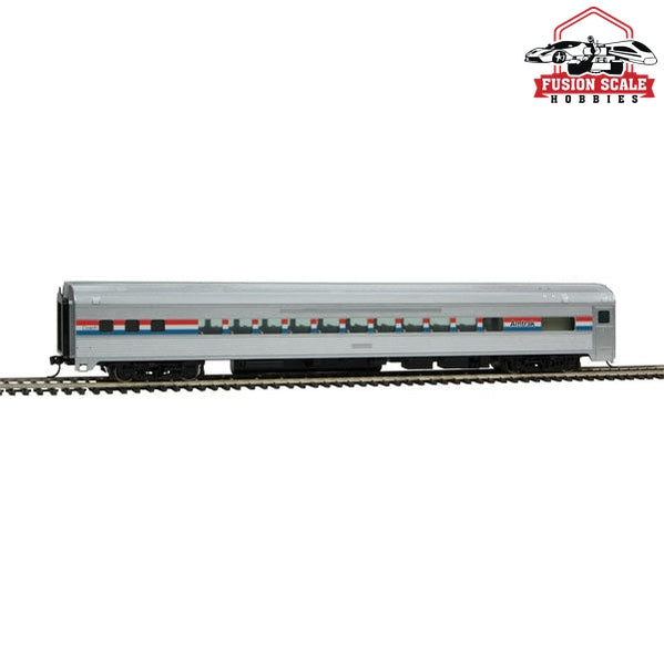 Walthers Mainline HO Scale 85' Budd Small-Window Coach Ready to Run Amtrak(R) (Phase III; silver, Equal red, white, blue Stripes)