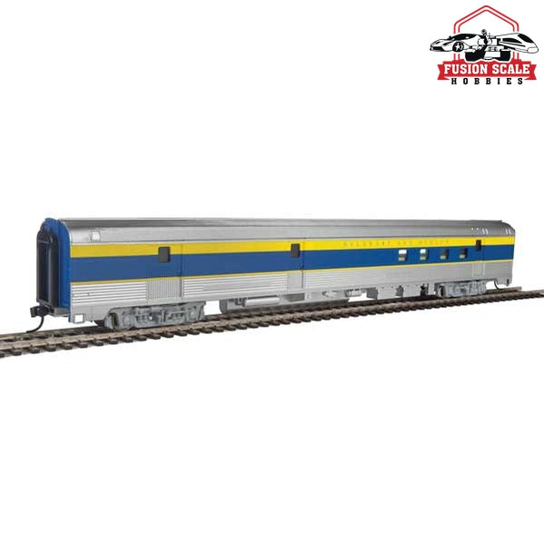 Walthers Mainline HO Scale 85' Budd Baggage-Railway Post Office Ready To Run Delaware & Hudson (silver, blue, yellow)