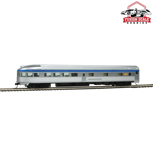 Walthers Mainline HO Scale 85' Budd Observation Ready To Run Via Rail Canada (silver, blue, yellow)