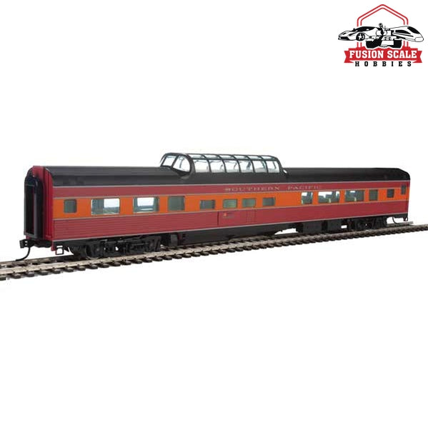 Walthers Mainline HO Scale 85' Budd Dome Coach Ready to Run Southern Pacific(TM) (Daylight, red, orange, black)