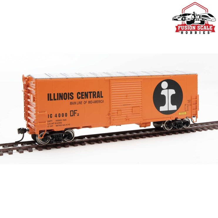 Walthers Mainline HO Scale 40' ACF Modernized Welded Boxcar w/8' Youngstown Door Ready to Run Illinois Central #4000