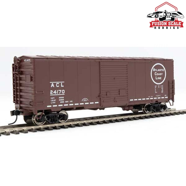 Walthers Mainline HO Scale 40' ACF Modernized Welded Boxcar w/8' Youngstown Door Ready to Run Atlantic Coast Line #24170