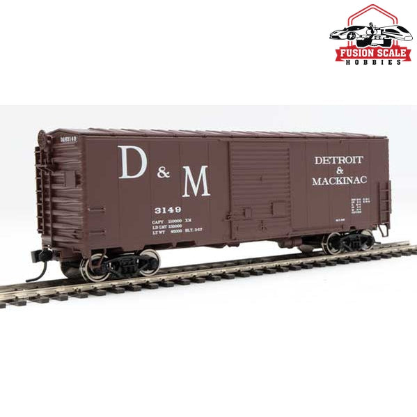 Walthers Mainline HO Scale 40' ACF Modernized Welded Boxcar w/8' Youngstown Door Ready to Run Detroit & Mackinac #3149