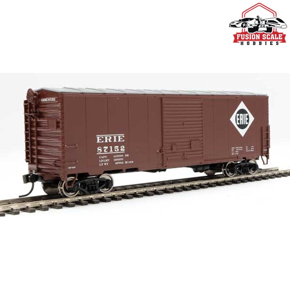 Walthers Mainline HO Scale 40' ACF Modernized Welded Boxcar w/8' Youngstown Door Ready to Run Erie #87152