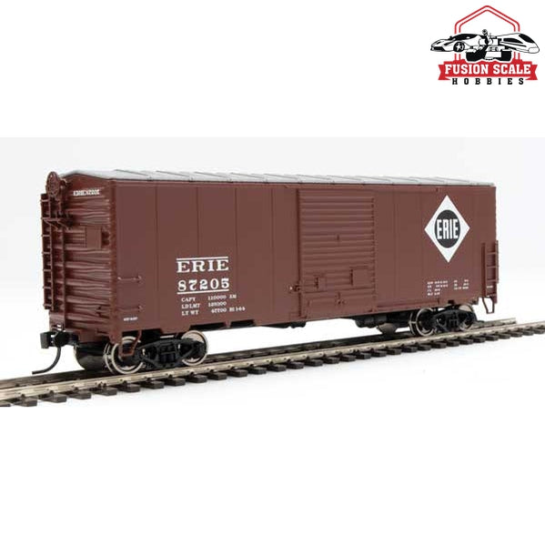 Walthers Mainline HO Scale 40' ACF Modernized Welded Boxcar w/8' Youngstown Door Ready to Run Erie #87205