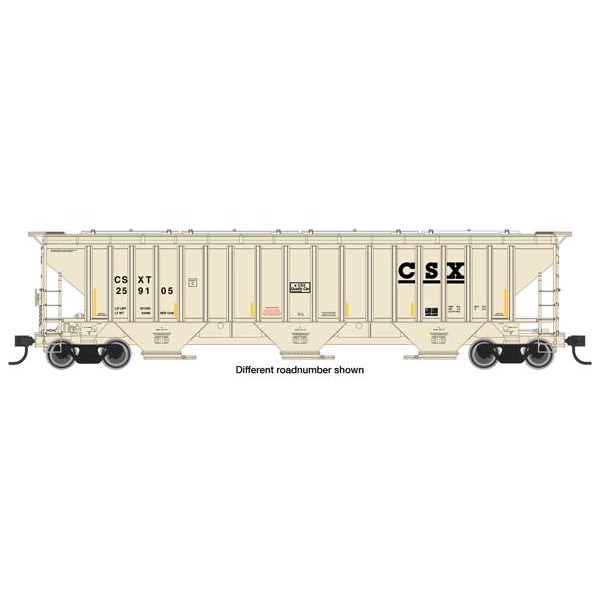 Walthers Mainline HO Scale Trinity 4750 3-Bay Covered Hopper CSX #259105